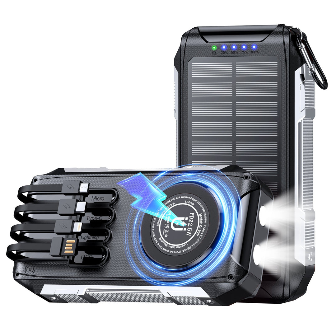 Multifunctional solar power bank with LED light and fast charging function Kalsten