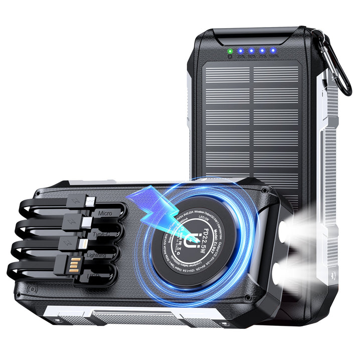 Multifunctional solar power bank with LED light and fast charging function Kalsten