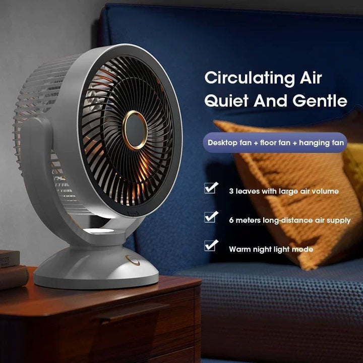 Unisex one size compact oscillating table fan with adjustable tilt angle, quiet brushless motor and USB charging Kalsten