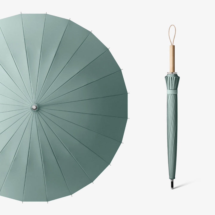 Ladies elegant folding umbrella with ergonomic wooden handle Kalsten
