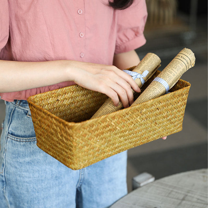 Rectangular Handwoven Storage Tray Kalsten