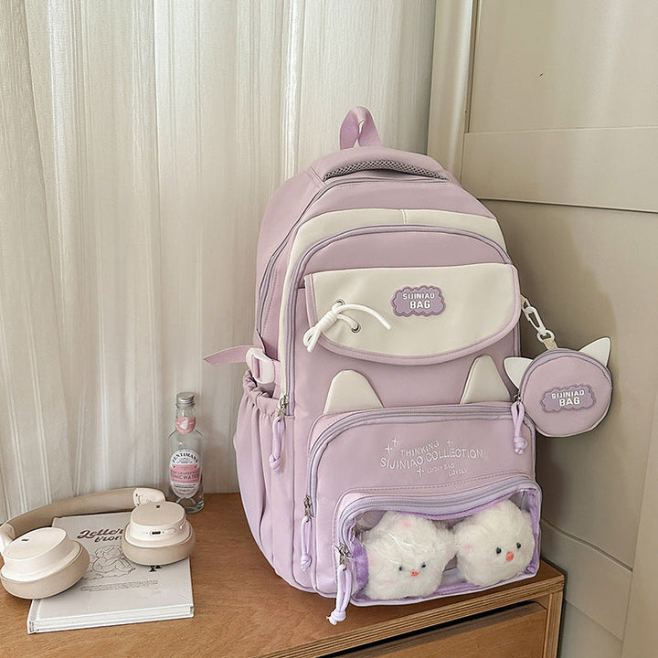 Playful Multi-Compartment School Backpack