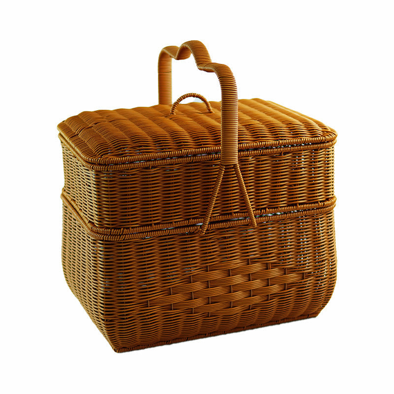 Ladies decorative laundry basket with lid and handle Kalsten