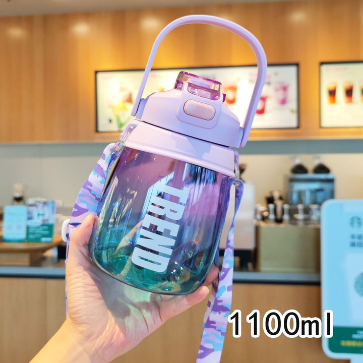 Women's multifunctional water bottle with safety closure and ergonomic carrying handle Kalsten