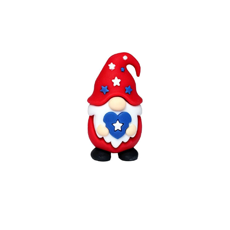 Unisex nan handcrafted decorative gnome set made of air-drying modeling clay with star and heart appliqué Kalsten