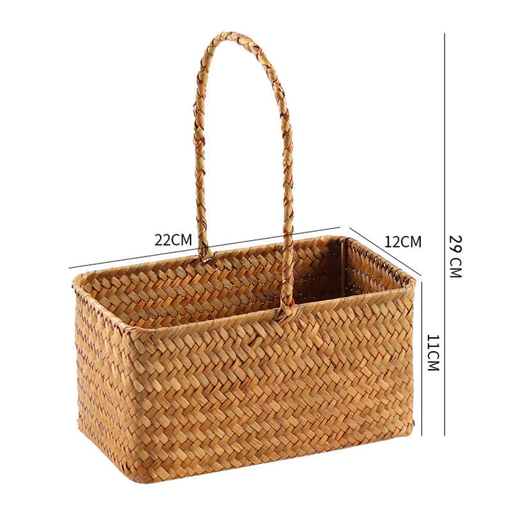 Handwoven Natural Fiber Carrying Basket Kalsten