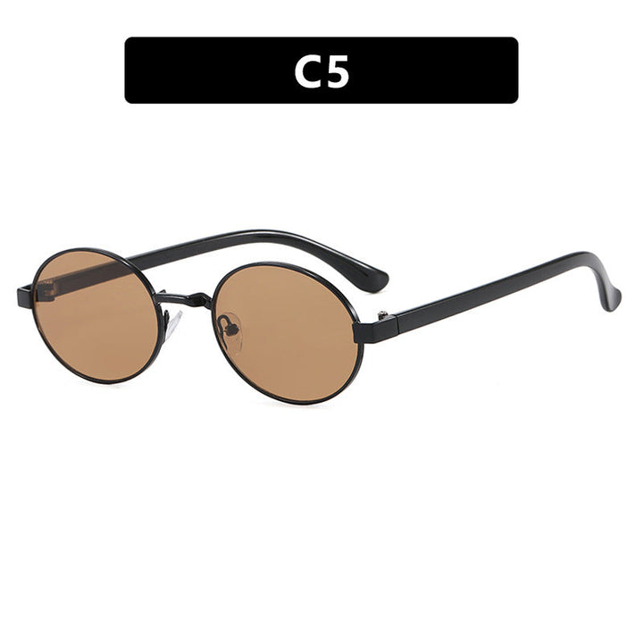 Women's round glasses with elegant metal frame and adjustable nose pads Kalsten