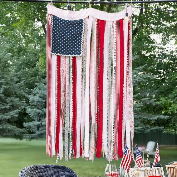 Unisex nan patriotic tasseled fabric wall hanging with star ornaments Kalsten