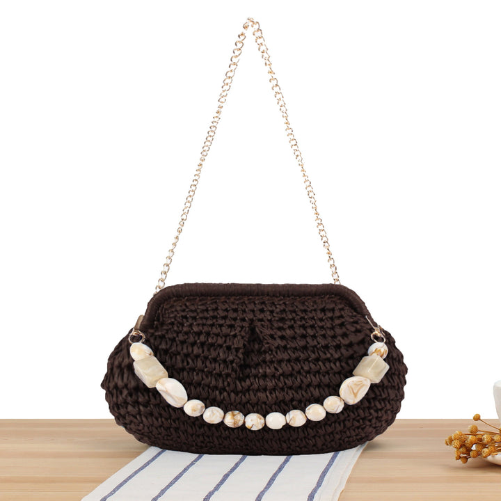 Braided Clutch with Pearl Accent Kalsten