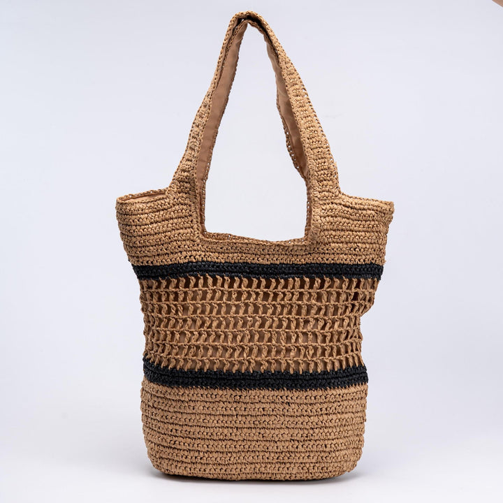 Handwoven tote bag with modern grid pattern Kalsten