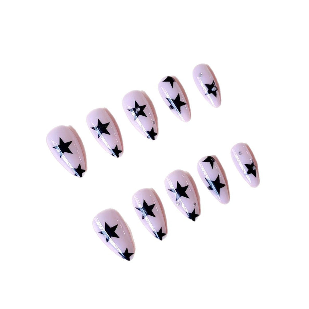 Star-Embellished Stiletto Nail Art Extensions Kalsten