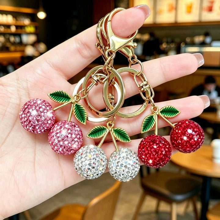 Glamorous keychain with sparkling cherries Kalsten
