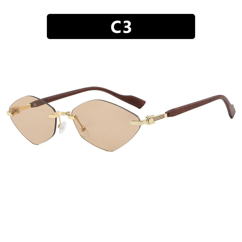 Women's geometric sunglasses with luxurious wooden arms and polarized lenses Kalsten