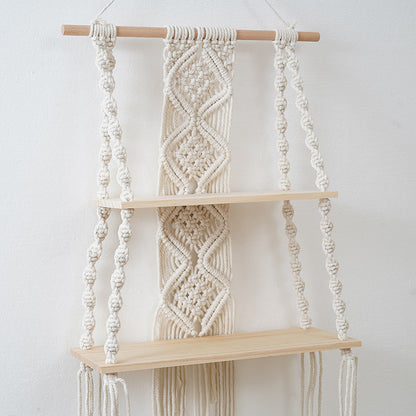 Macramé Floating Wall Shelf Organizer Acalora