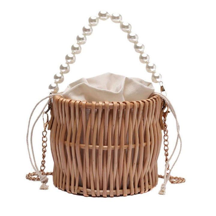 Women’s handbag with elegant pearl handle and braided design Kalsten