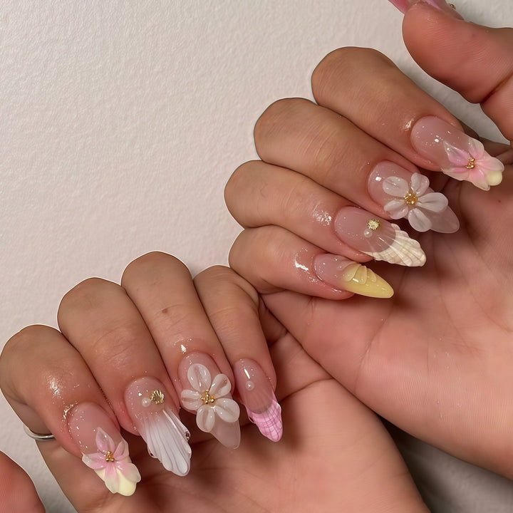 Floral Design Acrylic Press-On Nails Kalsten