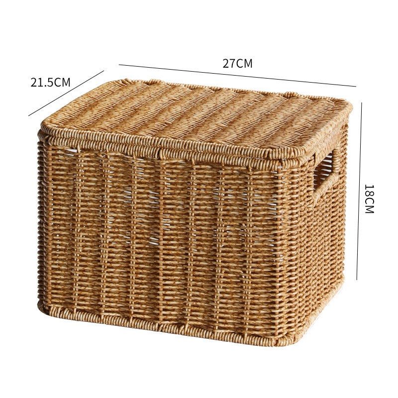 Handcrafted Rectangular Wicker Storage Box Kalsten