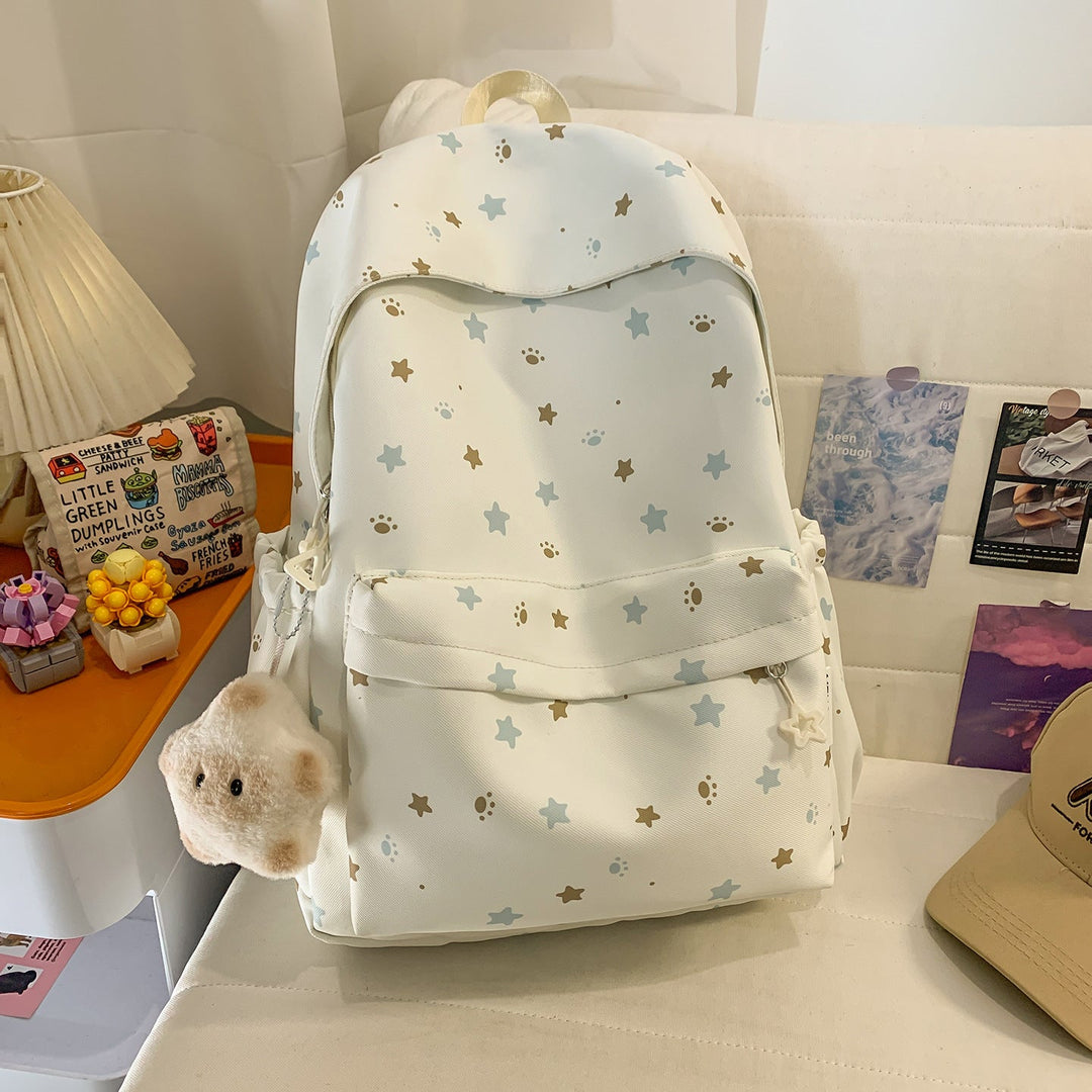 Cute Star-Embellished School Backpack