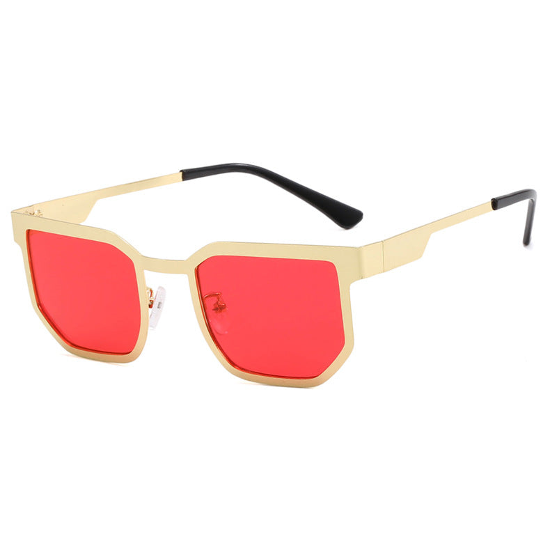 Ladies modern sunglasses in trendy rectangular design with narrow metal frame Kalsten