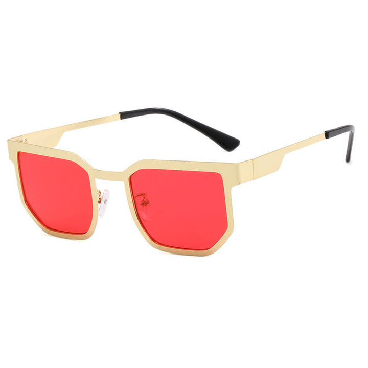 Ladies modern sunglasses in trendy rectangular design with narrow metal frame Kalsten