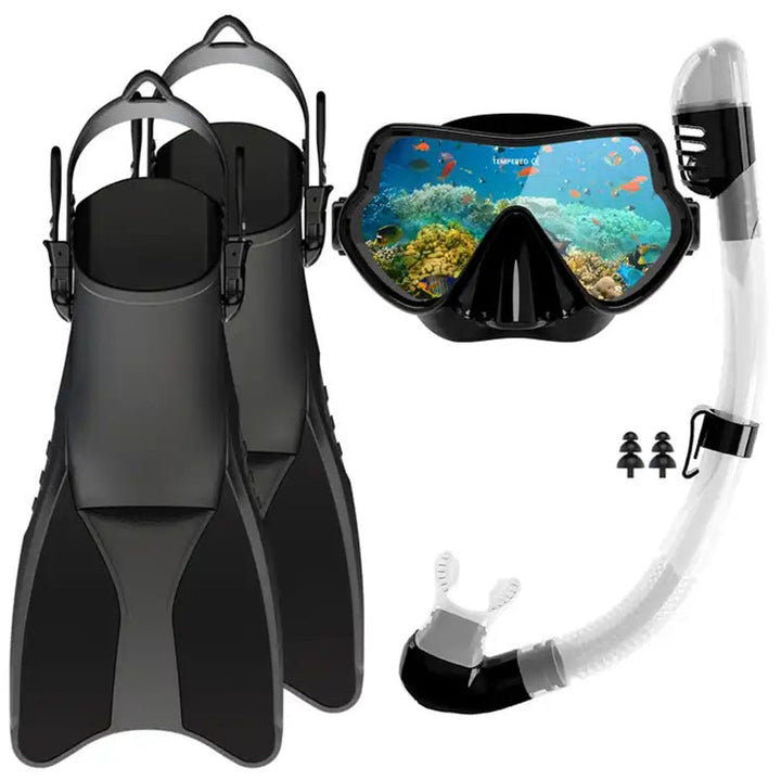 Snorkel set with high-quality fins and ergonomic diving mask Kalsten