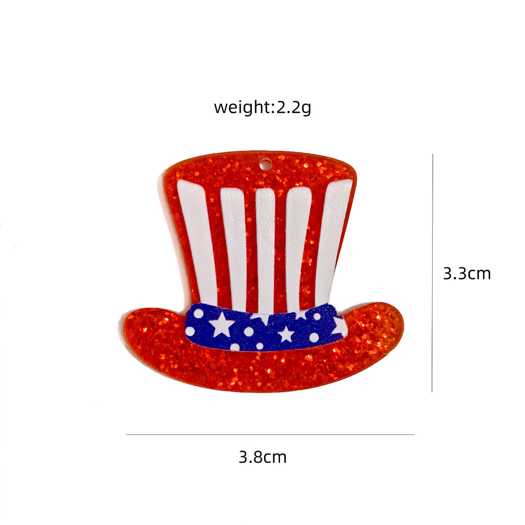 Unisex nan heart-shaped USA flag pendant acrylic with hole Kalsten