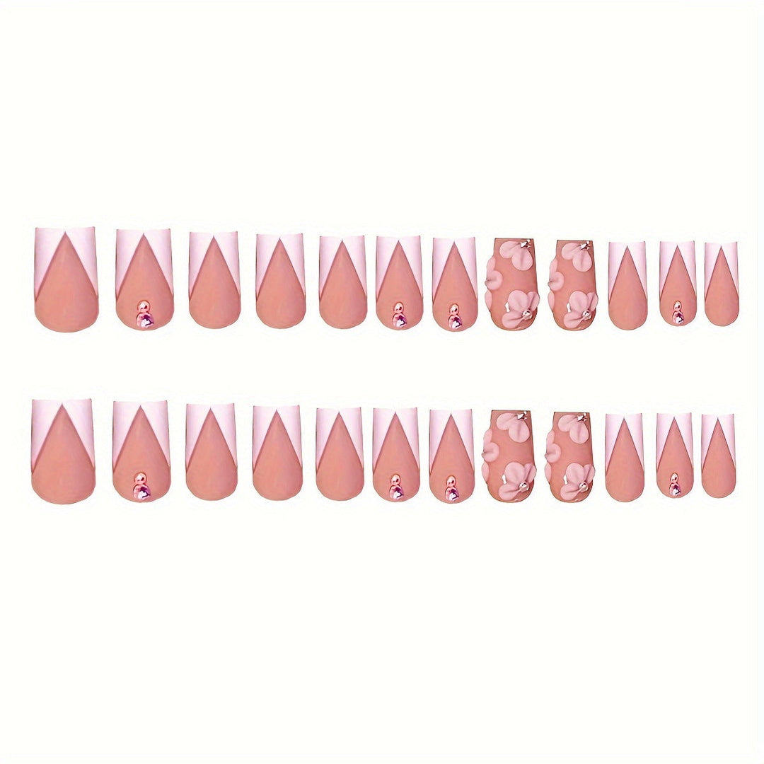 Floral French Tip Press-On Nail Set Kalsten