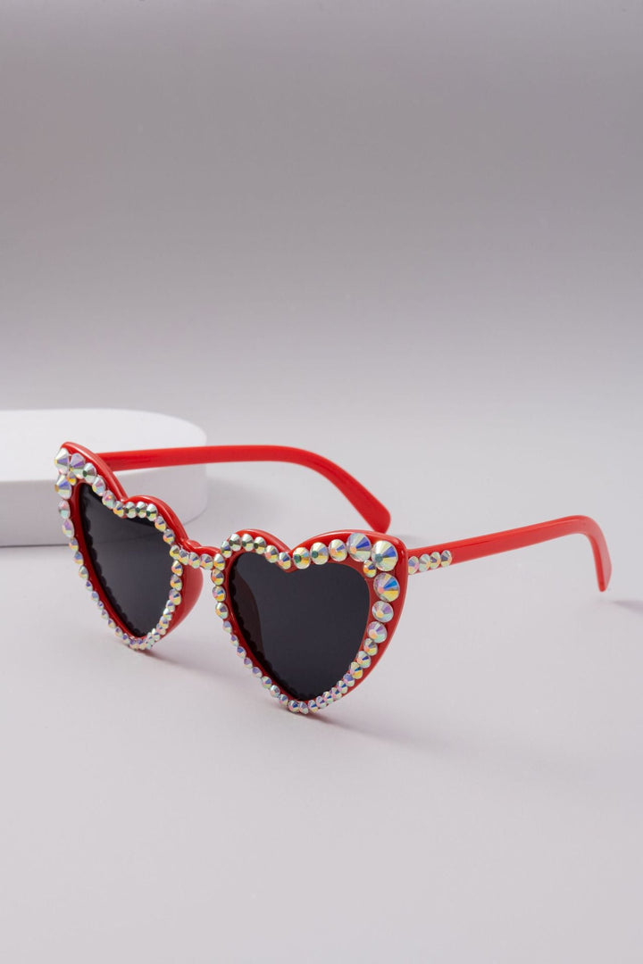 Women's Heart-Shaped Sparkle Sunglasses Kalsten