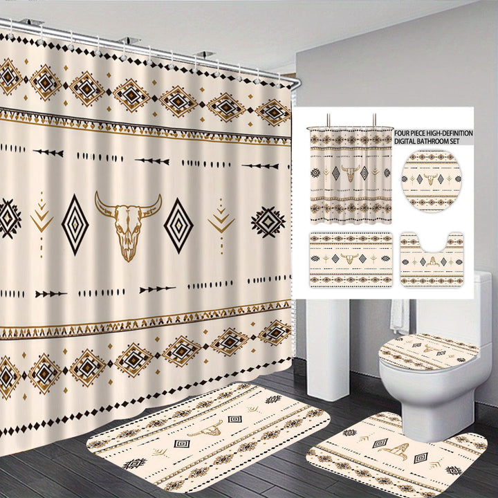 Bohemian-Themed Four-Piece Digital Bathroom Set Kalsten