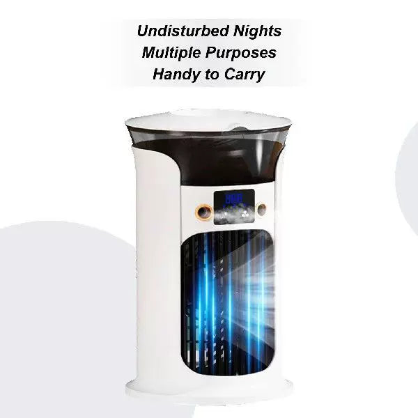 Unisex one size compact cylindrical digital personal cooling fan with programmable LED display and multi-stage speed settings Kalsten