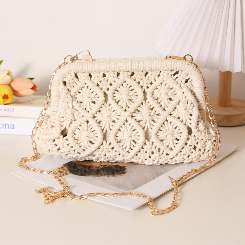 Hand-knotted shoulder bag in Boho style Kalsten