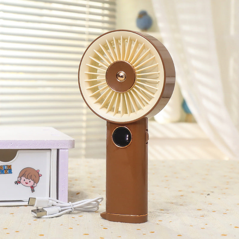 Cooling handheld rechargeable mini fan with touch speed display and detachable desktop stand Kalsten