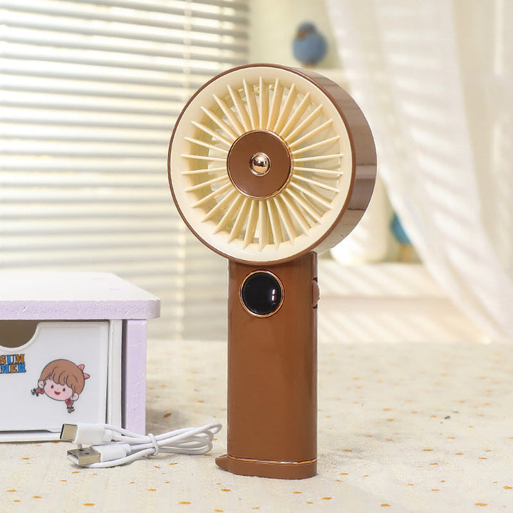Cooling handheld rechargeable mini fan with touch speed display and detachable desktop stand Kalsten