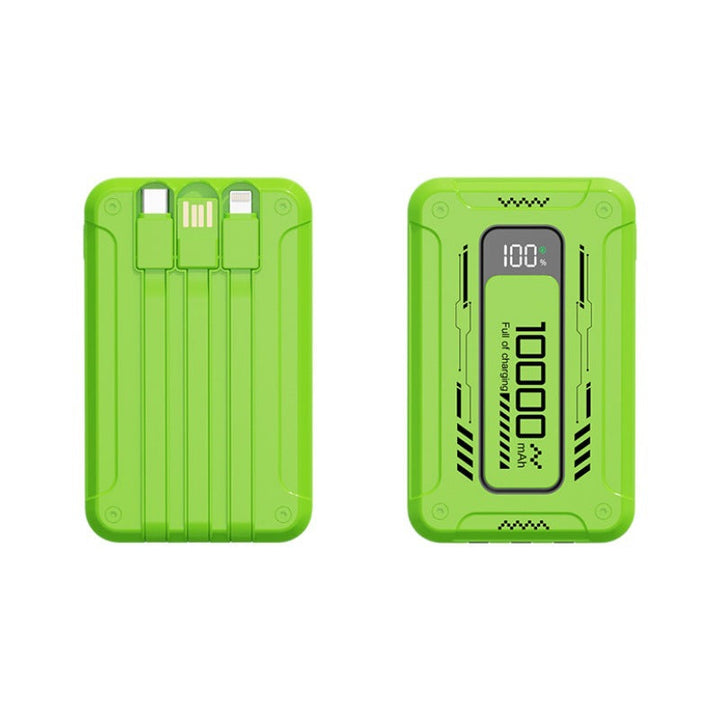 Power bank with integrated charging cables and digital charge level indicator Kalsten
