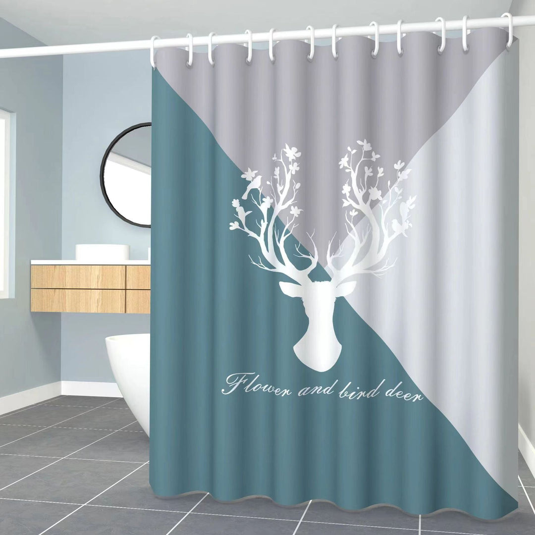 Artistic Deer-Themed Shower Curtain Kalsten