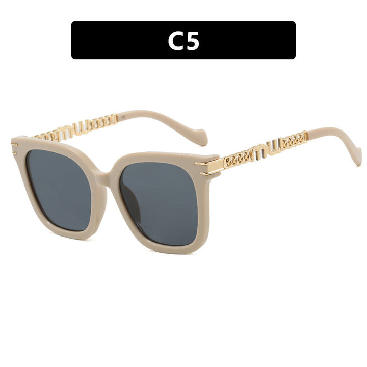 Ladies trendy square sunglasses with elegant frame and stylish gold accent Kalsten