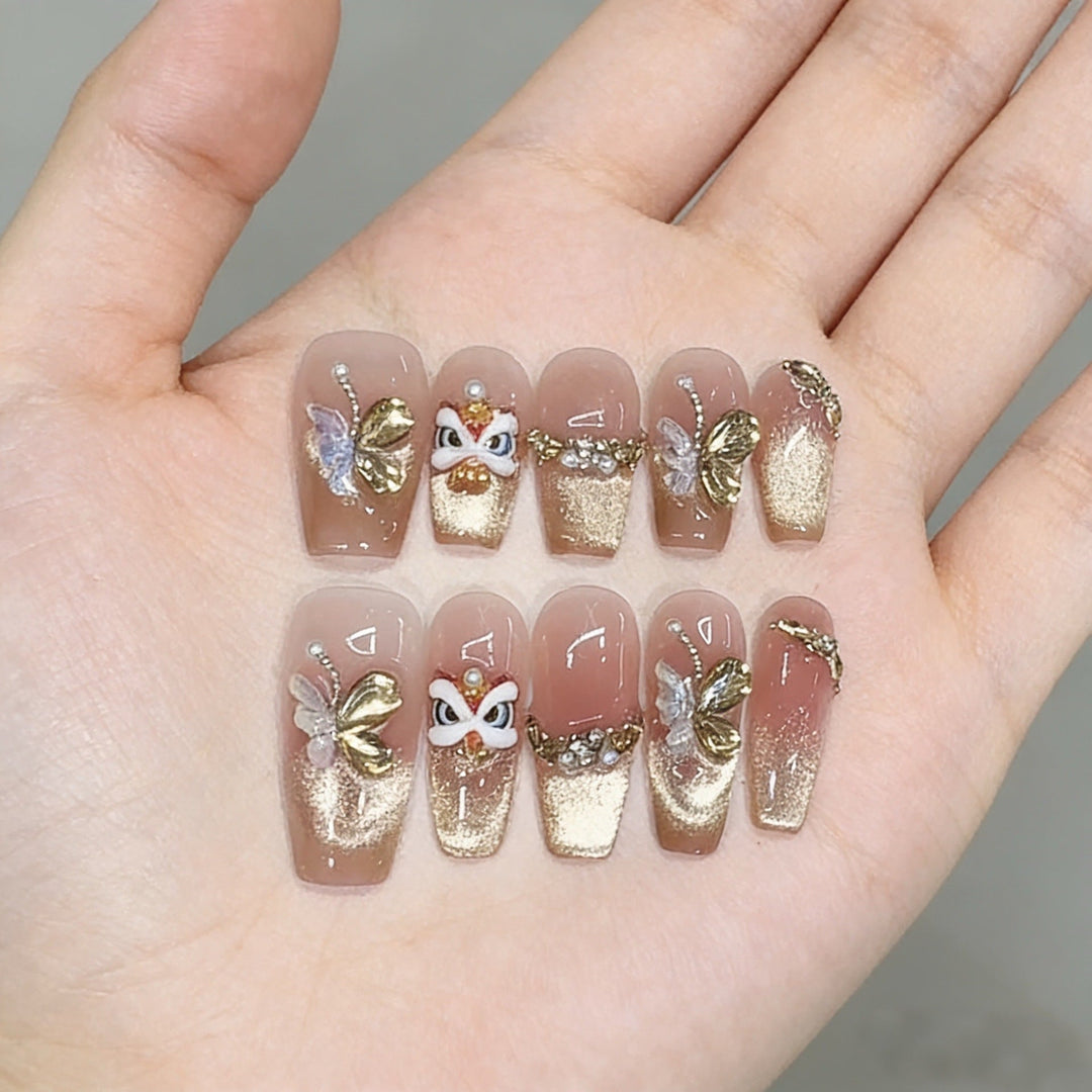 Artistic Decorative Press-On Nail Set Kalsten