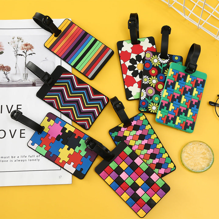 Unisex Luggage Tag with Modern Geometric Design Kalsten