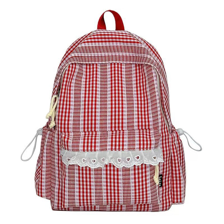 Gingham Patterned Stylish Backpack Kalsten