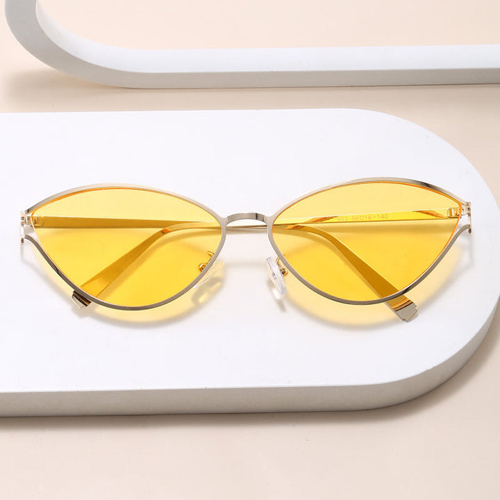 Fashionable Cat-Eye Sunglasses with Thin Metal Frame Kalsten