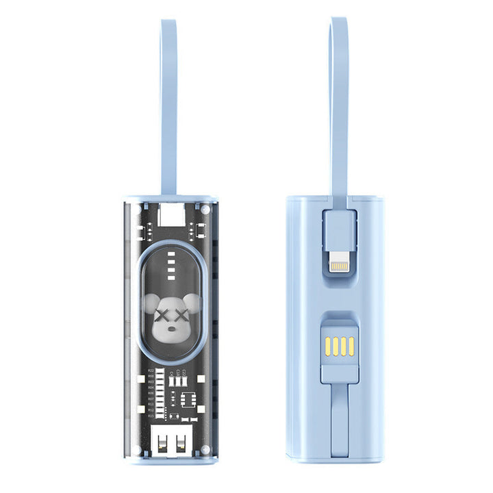 Portable power bank with integrated charging concept and practical carrying strap Kalsten