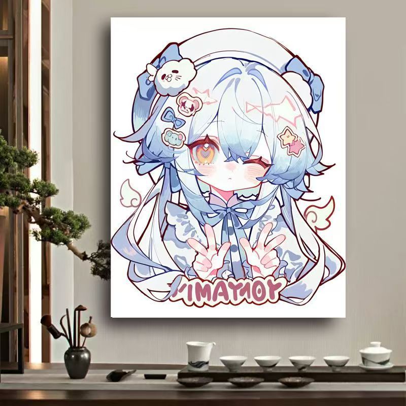 Whimsical Anime Character Canvas Art Kalsten
