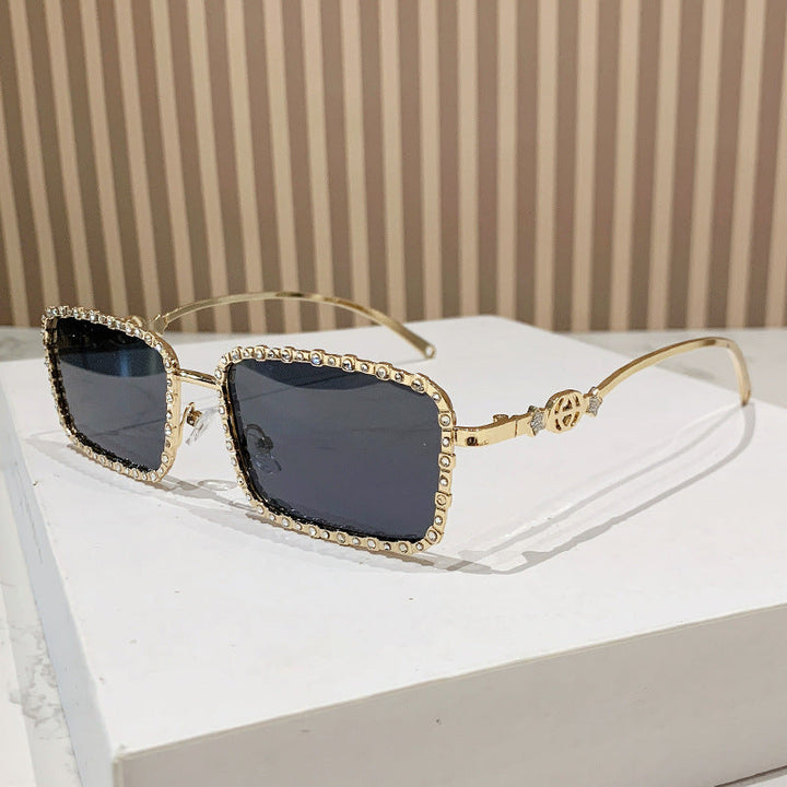 Women's elegant square sunglasses with luxurious rhinestone frame Kalsten