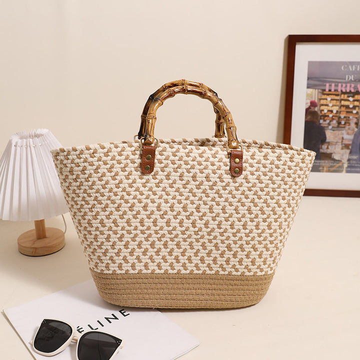 Elegant bamboo handle shopping bag Kalsten
