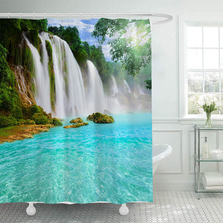 Scenic Waterfall Print Shower Curtain Kalsten