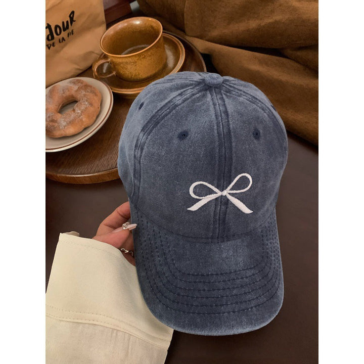 Women's Embroidered Bow Detail Adjustable Baseball Cap Kalsten