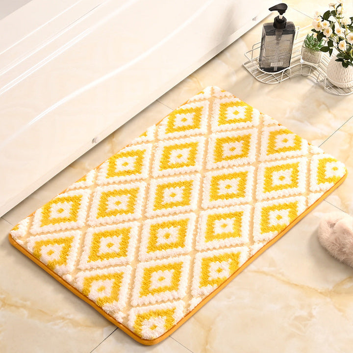 Diamond-Patterned Soft Bathroom Mat