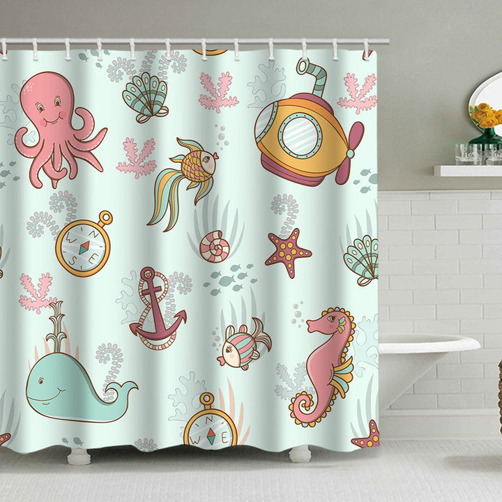 Nautical-Themed Shower Curtain Kalsten