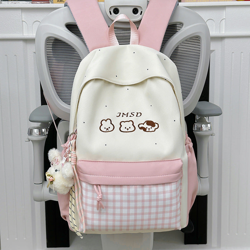 Cute Animal-Illustrated School Backpack