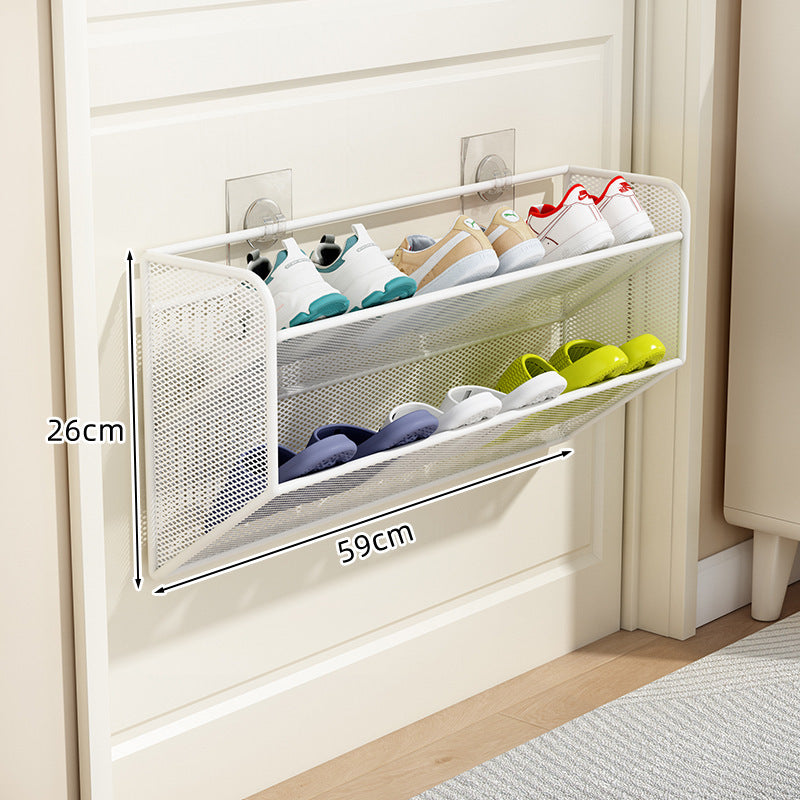 slim overdoor mesh shoe rack organizer with ventilated angled shelf Kalsten